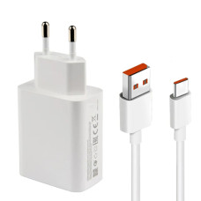 Сетевое зарядное устройство Xiaomi 33W USB-A + кабель Type-C (No logo) Белый