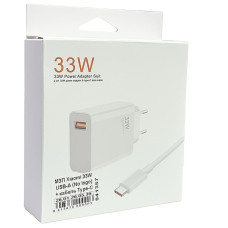Сетевое зарядное устройство Xiaomi 33W USB-A + кабель Type-C (No logo) Белый