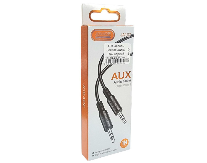 Кабель AUX Jokade JA107 RUIDA 1m. (Чорний / Black)