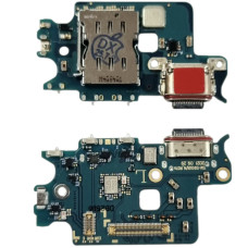 Шлейф для Samsung S901 Galaxy S22 5G, коннектора зарядки с микрофоном, c SIM-коннектором, оригинал