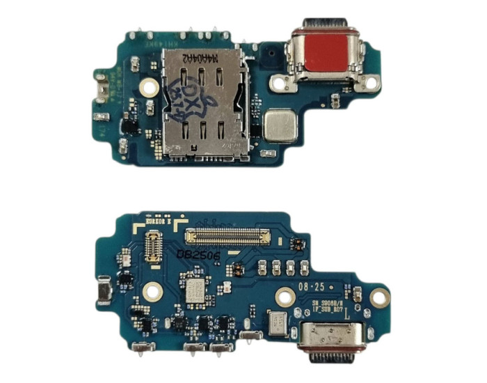 Шлейф для Samsung S908 Galaxy S22 Ultra 5G, коннектора зарядки с разъемом Sim-карты, с микрофоном, оригинал