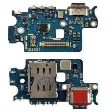 Шлейф для Samsung S911 Galaxy S23, коннектора зарядки с микрофоном, с Sim коннектором, оригинал