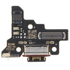 Шлейф для Xiaomi 13T, коннектора зарядки, микрофона с компонентами, High Copy