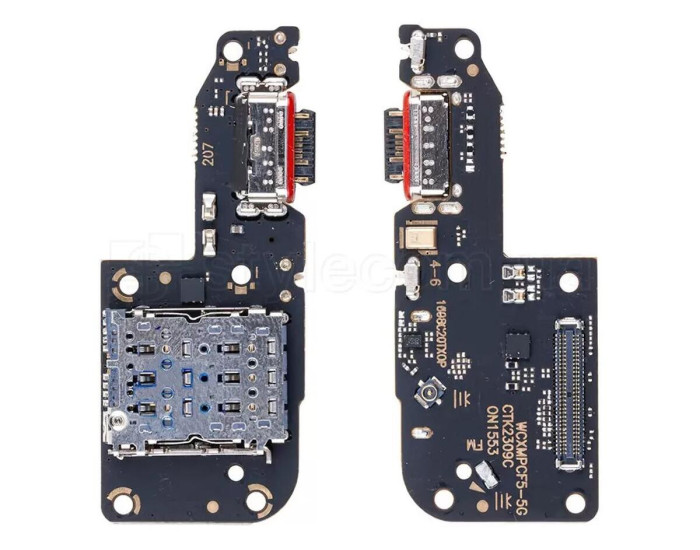 Шлейф для Xiaomi Poco F5, коннектора зарядки с микрофоном, плата зарядки, High Copy