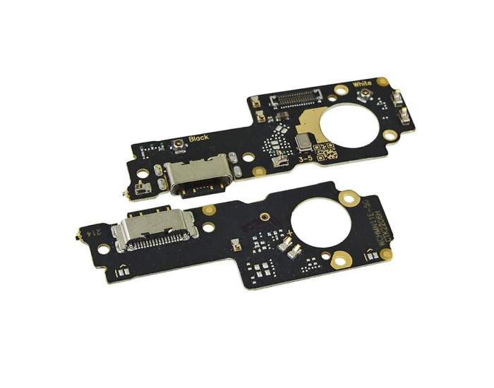 Шлейф для Xiaomi Poco M4 5G, коннектора наушников, коннектора зарядки с микрофоном, с компонентами