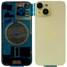 Задняя панель корпуса iPhone 15 Plus Yellow, со стеклом камеры, MagSafe, оригинал