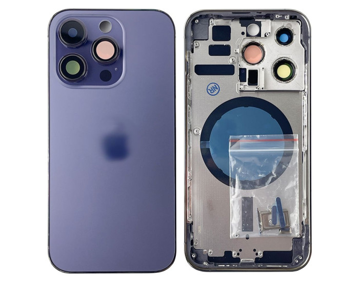 Корпус для iPhone 14 Pro с держателем SIM карты, с боковыми кнопками Deep Purple