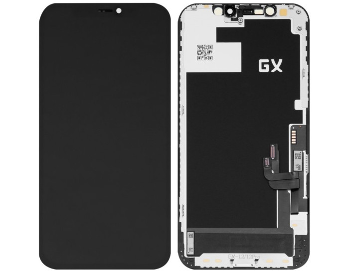 Дисплей з сенсорним екраном (модуль) iPhone 12 /12 Pro чорний, OLED Hard GX