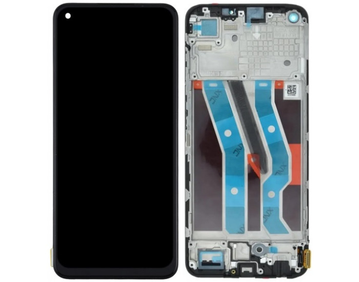 Дисплей с сенсорным экраном (модуль) Realme 10, черный с рамкой, TFT