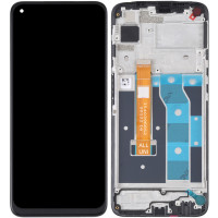 Дисплей с сенсорным экраном (модуль) Realme 6, черный с рамкой, оригинал