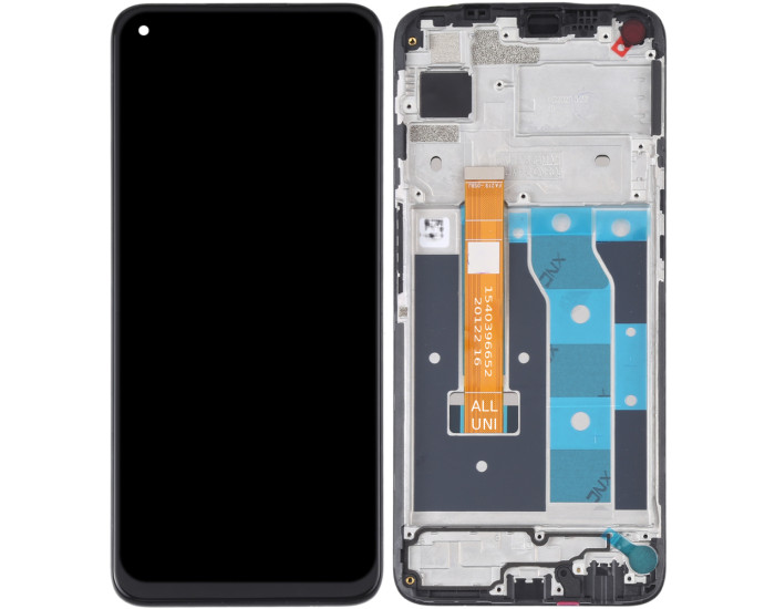 Дисплей с сенсорным экраном (модуль) Realme 6, черный с рамкой, оригинал
