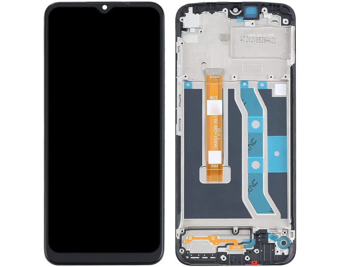 Дисплей с сенсорным экраном (модуль) Realme C21Y /C25Y, черный с рамкой, оригинал