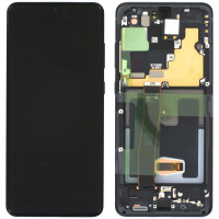 Дисплей з сенсорним екраном (модуль) Samsung G988 Galaxy S20 Ultra, чорний з рамкою, OLED