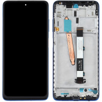 Дисплей с сенсорным экраном (модуль) Xiaomi Mi 10T Lite /Poco X3 /Poco X3 Pro, синий с рамкой, оригинал