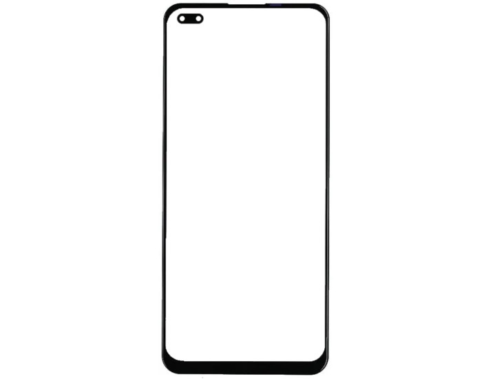 Скло фронтальне з OCA-пленкой Oppo Reno 4 5G /Reno 4 Lite /Oppo A93, чорне з олеофобним покриттям