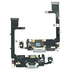Шлейф для iPhone 11 Pro, коннектора наушников, коннектора зарядки, серый, оригинал