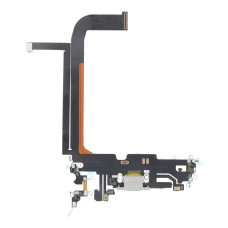 Шлейф для iPhone 13 Pro Max, коннектора зарядки, синхронизации, серебро, оригинал с разборки