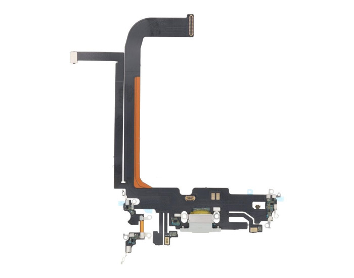 Шлейф для iPhone 13 Pro Max, коннектора зарядки, синхронизации, серебро, оригинал с разборки
