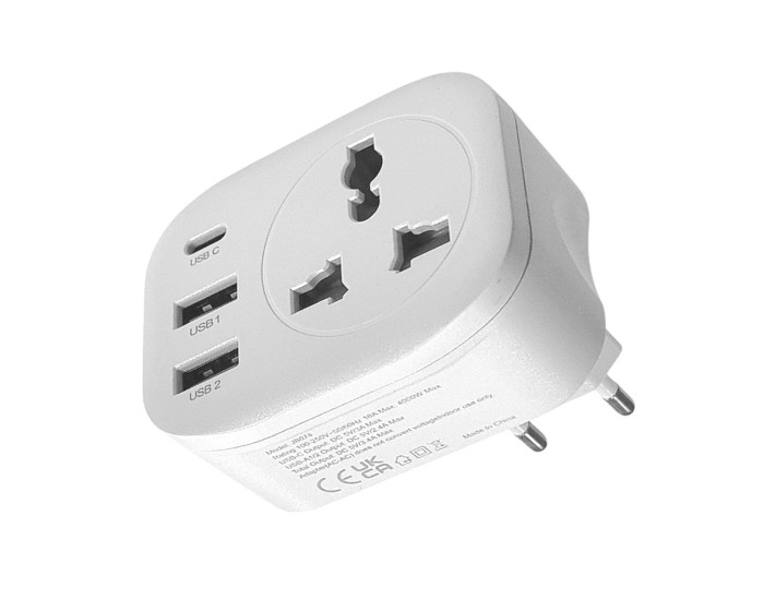 Сетевой переходник Jokade JB074 YUETONG 3USB+BIT (European standard) белый