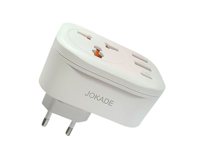 Сетевой переходник Jokade JB074 YUETONG 3USB+BIT (European standard) белый