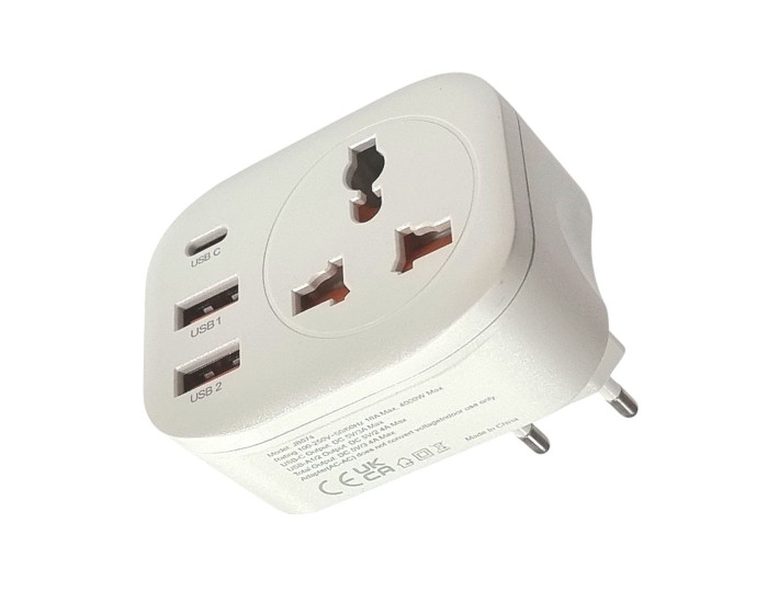 Сетевой переходник Jokade JB074 YUETONG 3USB+BIT (European standard) белый