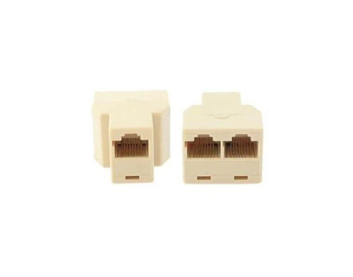 Перехідник-розгалужувач кручений пари UTP Rj-45 F to 2*RJ-45 F (1 Rj45 to 2 Rj45) Білий