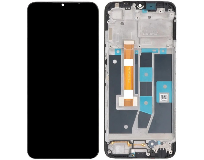 Дисплей с сенсорным экраном (модуль) Oppo A16/A16S, версия 2, черный с рамкой