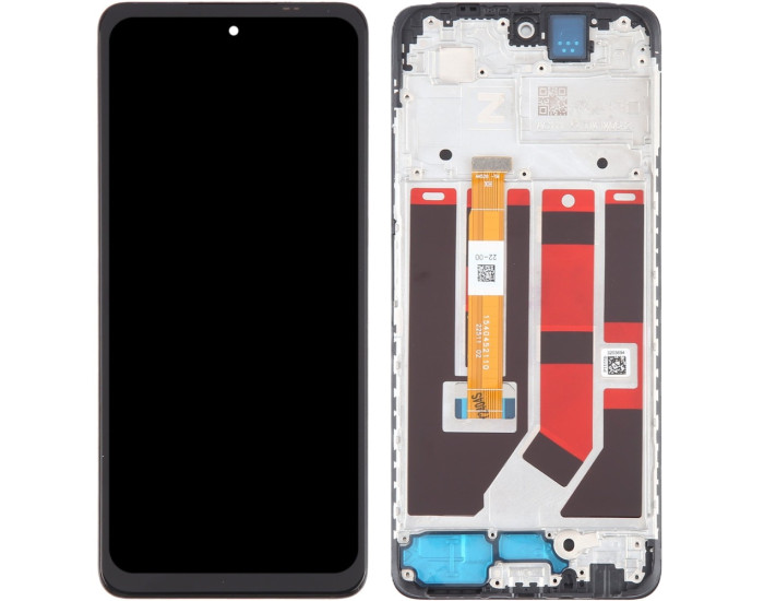 Дисплей з сенсорним екраном (модуль) Oppo A58 4G, чорний з рамкою