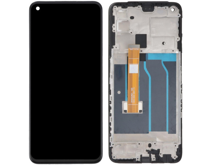Дисплей с сенсорным экраном (модуль) Realme 7 5G, p/n DI0649JN01 V05, черный с рамкой