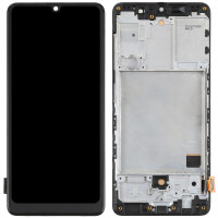 Дисплей с сенсорным экраном (модуль) Samsung A415 A41 2020, черный с рамкой, In-Cell (без Touch ID)