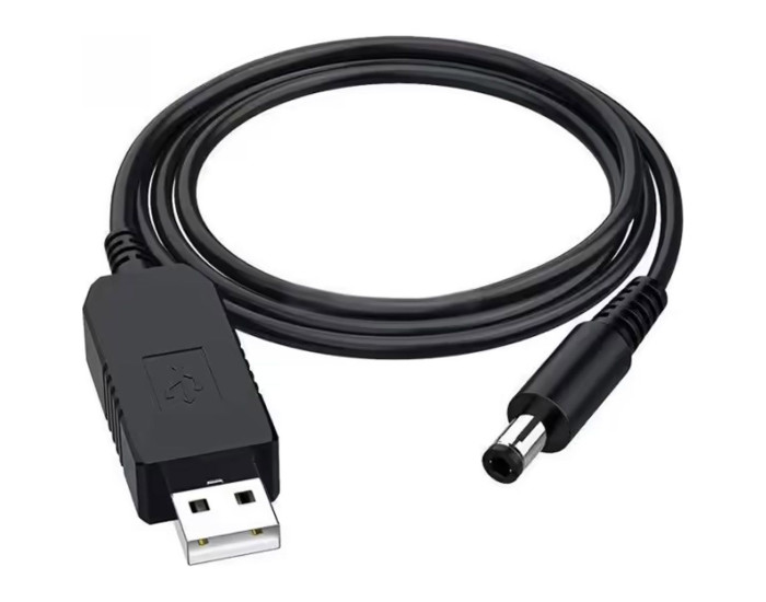 Кабель харчування для роутера/модема USB-DC 5V 5.5Х2,1 mm чорний