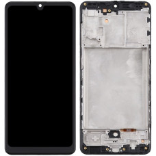 Дисплей з сенсорним екраном (модуль) Samsung A315 A31 2020, чорний з рамкою, з широким обідком, OLED
