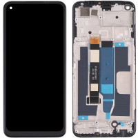 Дисплей з сенсорним екраном (модуль) Realme 8 5G /8s 5G /Oppo A93s 5G, чорний з рамкою, оригінал