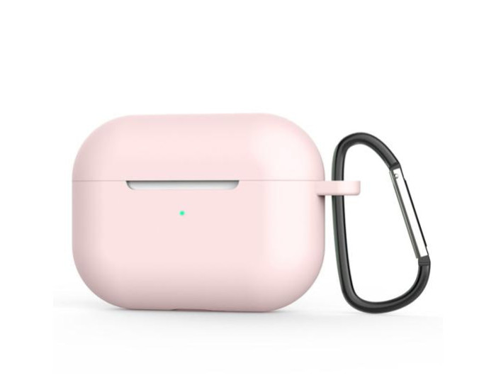 Чехол для AirPods 4 (+ карабин) пастельно-розовый