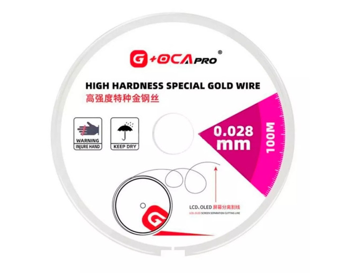 Струна для снятие тачскринов 0.028mm x 100m, G+OCA PRo, золотистая