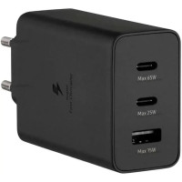Мережеве зарядний пристрій Samsung 65W PD (2 USB-C+USB-A) (No Logo) чорний