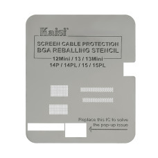 BGA-трафарет Kaisi для микросхемы дисплея iPhone 12 Mini /13 /13 Mini /14 Pro /14 Plus /15 /15 Plus