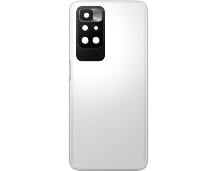 Задняя крышка для Xiaomi Redmi 10 /Redmi 10 2022 /Redmi 10 Prime /Redmi 10 Prime 2022 (Белая / Pebble White) со стеклом камеры, оригинал