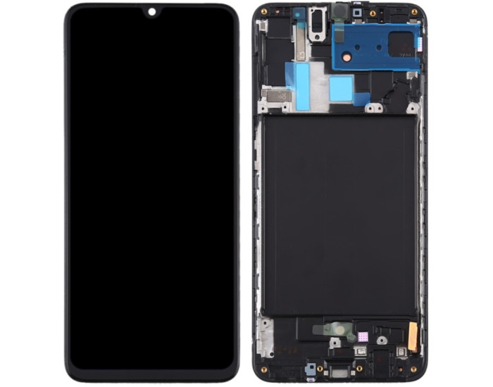 Дисплей з сенсорним екраном (модуль) Samsung A705 Galaxy A70 (2019) чорний з рамкою, переклеювання
