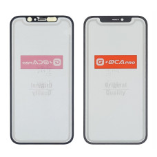 Стекло фронтальное c OCA-пленкой iPhone 12 /12 Pro, черное с сеткой динамика, оригинал G+OCA PRo
