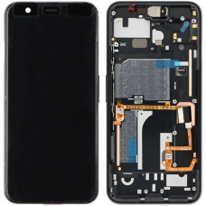 Дисплей с сенсорным экраном (модуль) Google Pixel 4, P-OLED, черный, оригинал с рамкой
