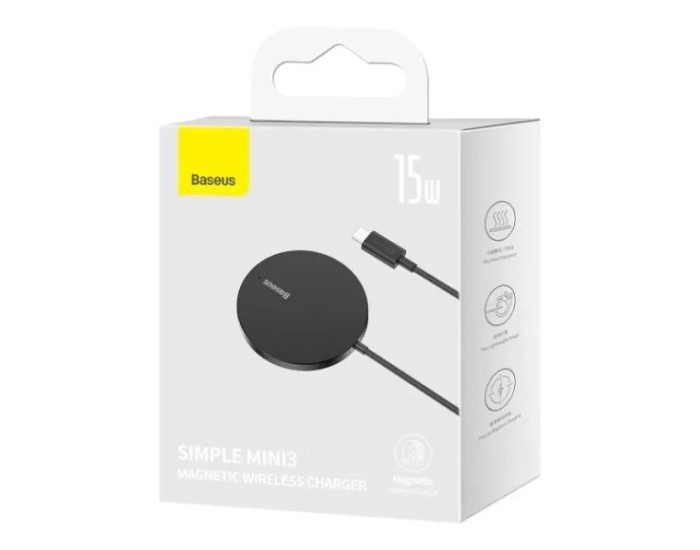 Беспроводная зарядка Baseus Simple Mini 3 Magnetic 15W (CCJJ040001) Black