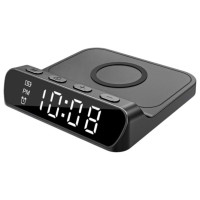 Настольные часы с беспроводной зарядкой Gelius Oasis GP-SDC03 Black