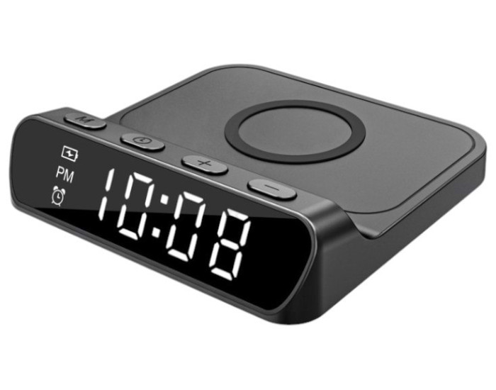 Настольные часы с беспроводной зарядкой Gelius Oasis GP-SDC03 Black