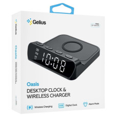 Настольные часы с беспроводной зарядкой Gelius Oasis GP-SDC03 Black
