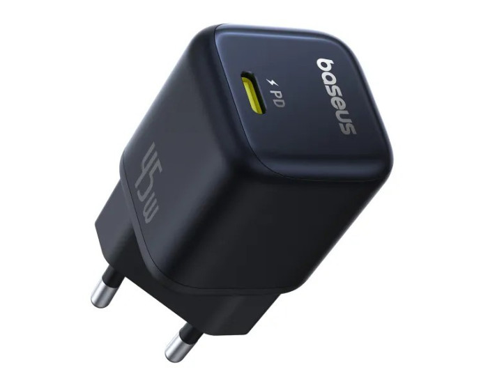 Мережеве зарядний пристрій Baseus PicoGo GaN Fast Charger 1C 45W, Black