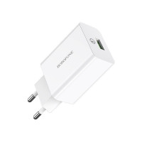 Мережеве зарядний пристрій Borofone BA21A Long QC3.0 (1USB/3A/18W) Білий