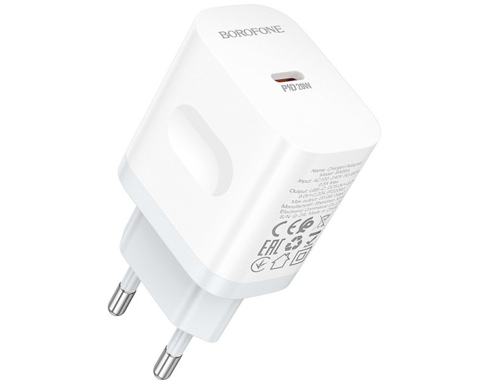 Мережеве зарядний пристрій Borofone BA99A Breeze PD20W White