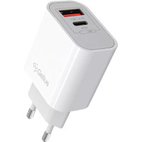 Мережеве зарядний пристрій Wall charger Gelius Merge (GP-HC060) GAN USB + Type-C 35W (QC/PD/PPS) White