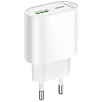 Сетевое зарядное устройство Hoco C109A Finger 1USB + Type-C (20W/QC3.0) White